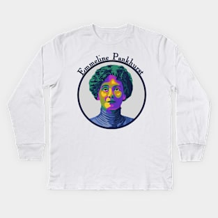 Emmeline Pankhurst Portrait Kids Long Sleeve T-Shirt